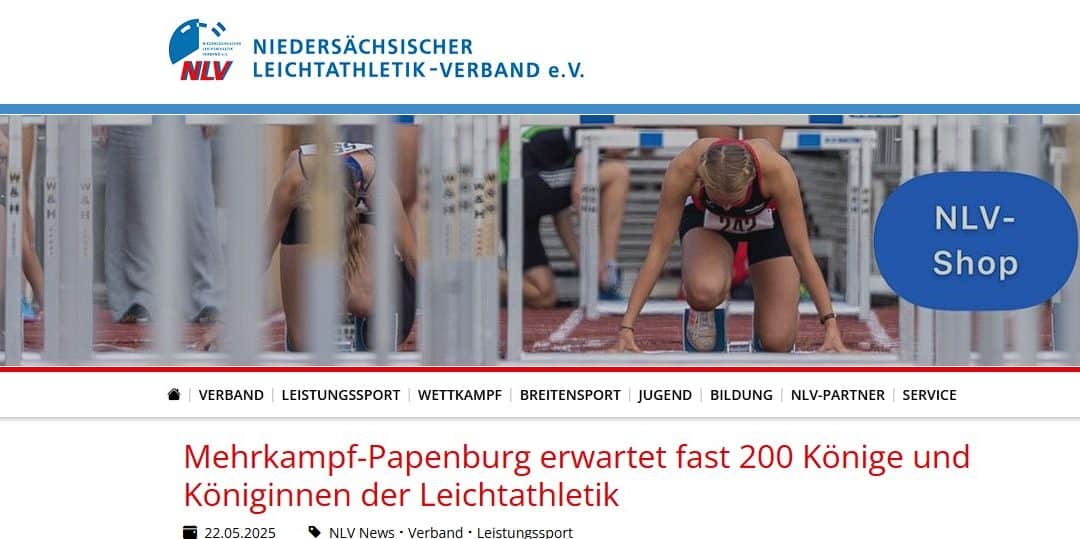 NLV berichtet über bevorstehende Mehrkampf-LM in Papenburg